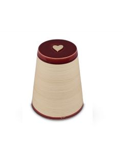 Mini-urne funéraire 'Koniko' avec coeur Bordeaux rouge