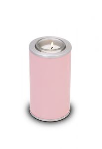 Mini-urne en laiton et couleur rose avec bougie