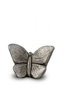 Mini urne funéraire artistique Papillon gris argent
