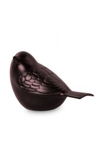 Mini-urne 'Oiseau chanteur' brun antique